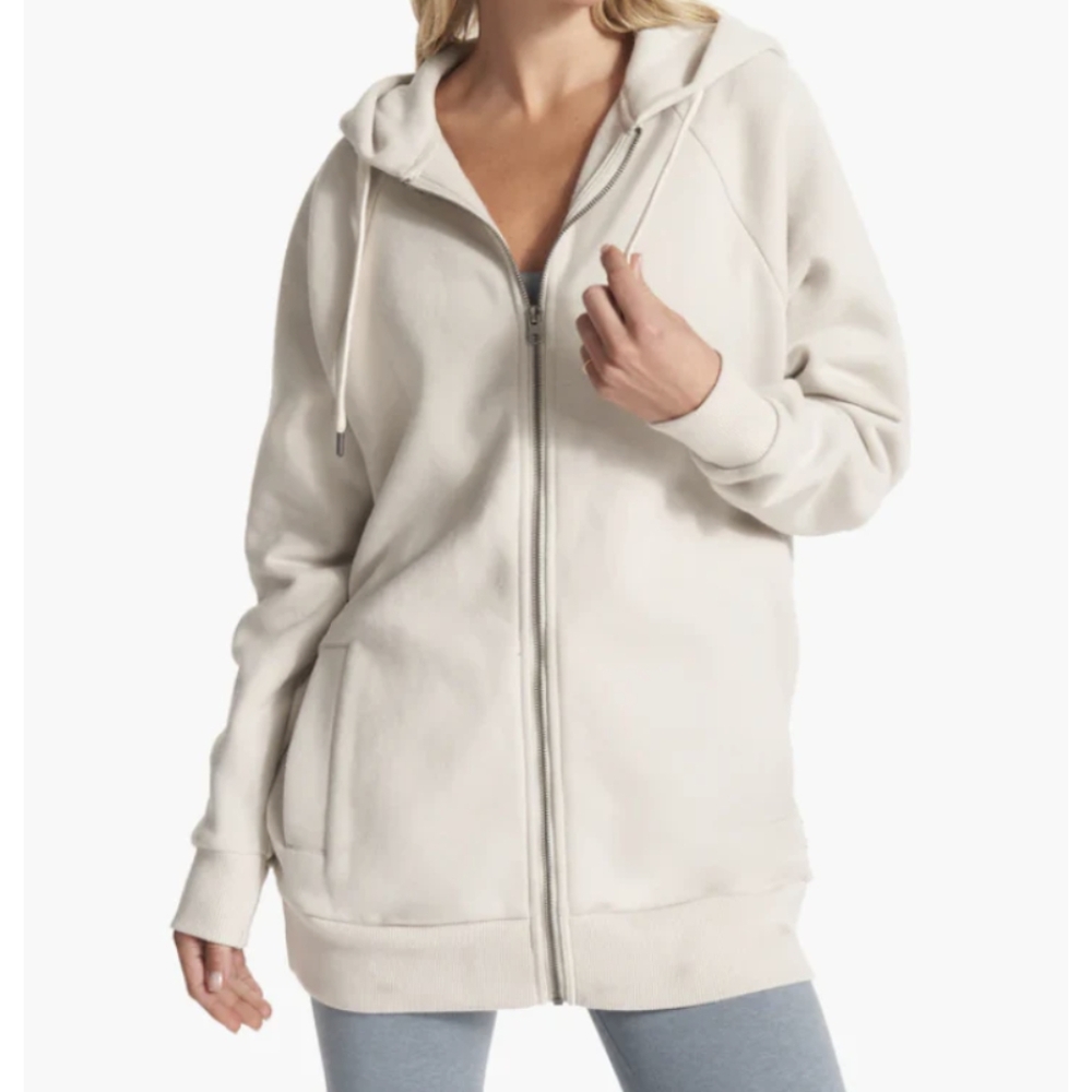 Vuori Cream Oversized Hoodie Sweatshirt